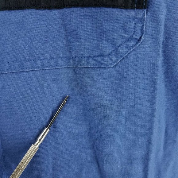 Vintage 80s Cross Fusion 1/4 Snap Blue Long Sleeve Shirt Mens LT Large Tall - Picture 3 of 4